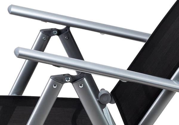 Hopfällbara trädgårdsstolar, 2-delat set, aluminium, silver