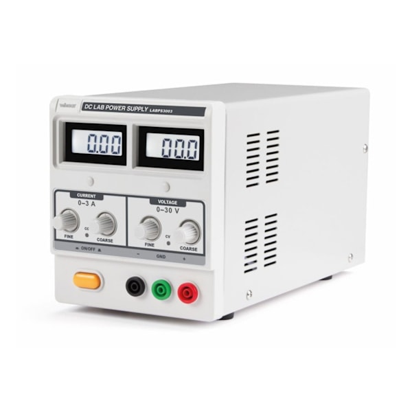 Dc Lab Strömförsörjning 0-30 Vdc / 0-3 A Max med dubbel LCD-skärm
