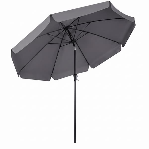 Trädgårdsparasoll, 286 cm, grå, vevbart och tiltbart solskydd
