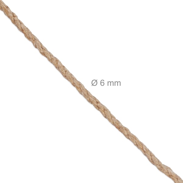 Jutekabel 6 mm x 30 m uppsättning om 2