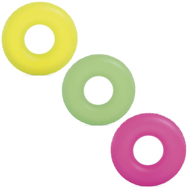 Neon simring, diameter 91 cm - 3 färger INTEX 59262 gul