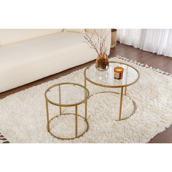 Soffbordsset Guld-Transparent-60-42