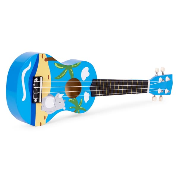 Ukulele för barn, trä med 4 nylonsnören och pick
