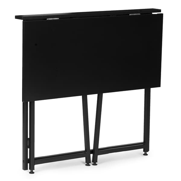 Hopfällbart laptopbord, 80x45 cm, svart MDF, platsbesparande