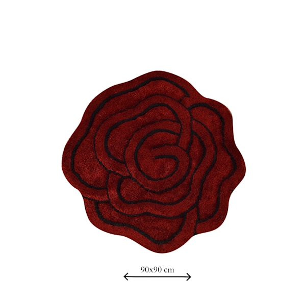 Akryylikylpymatto Big Rose - punainen