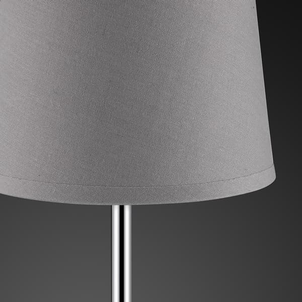 Grå bordlampe med stofskærm, 32 cm
