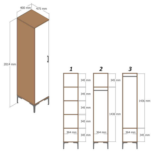 Garderobe Kumsal P - Valnød