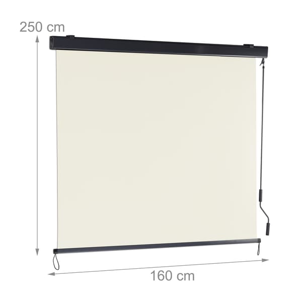 Beige vertikal markis med vev