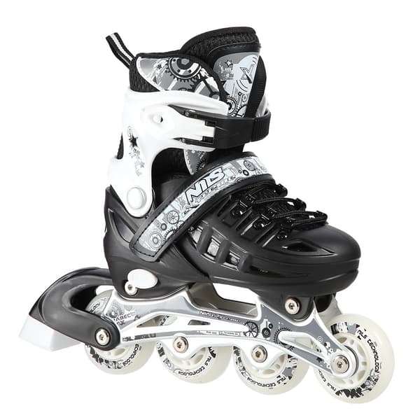 Inline- og skøjter, 4-i-1, sort, størrelse L (39-42)