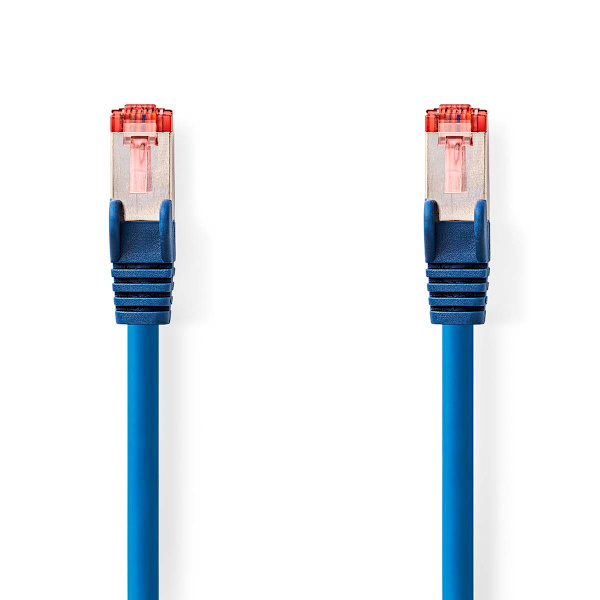 CAT6 Nätverkskabel | RJ45 hane | RJ45 hane | S/FTP | 1.00 m | Rund | LSZH | Blå | Label