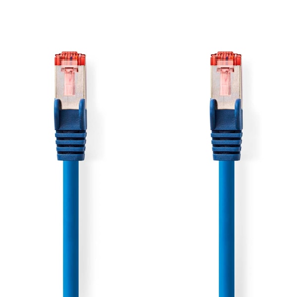 CAT6 Verkkokaapeli | RJ45 uros | RJ45 uros | S/FTP | 1.00 m | Pyöreä | LSZH | Sininen | Label