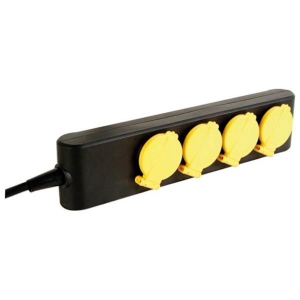4-vägs uttag - Ip44 - 1,5 M kabel - Schuko