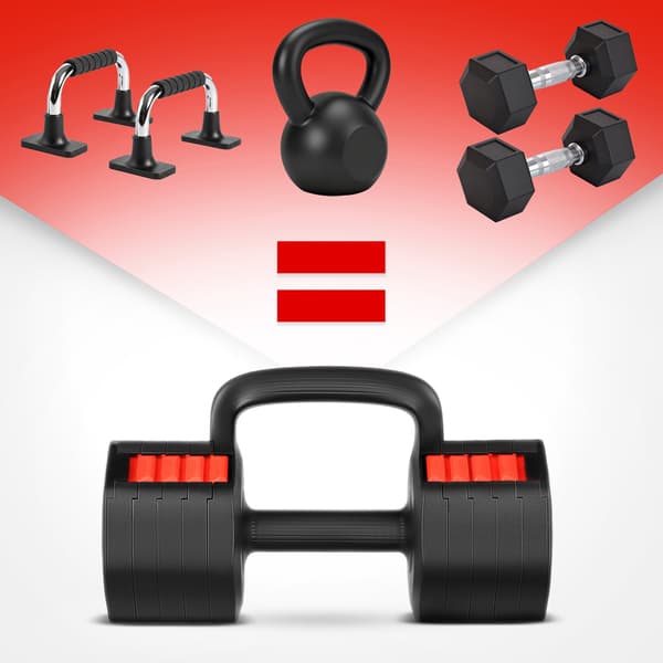 Justerbar hantel med armhävningar och kettlebellfunktioner