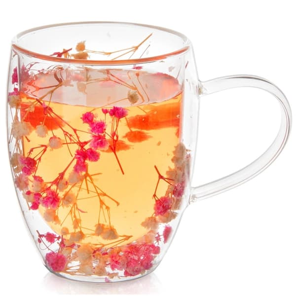 Dubbelväggig mugg i borosilikatglas, 360 ml