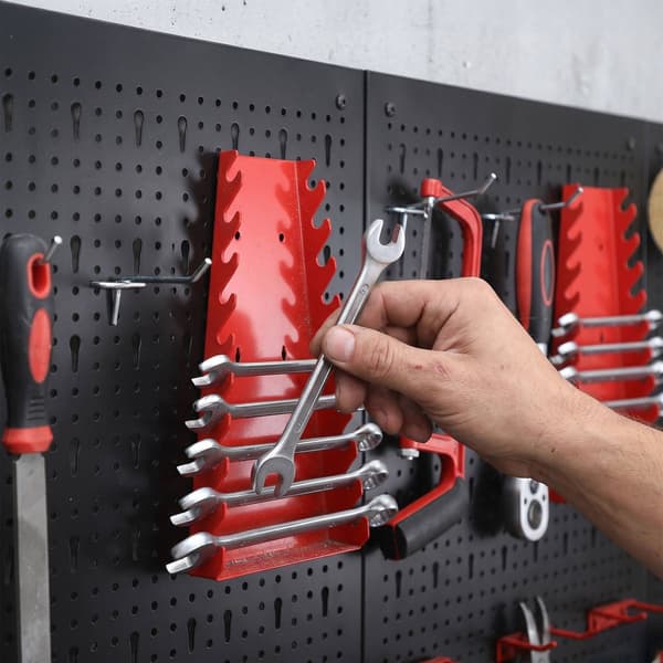 Værktøjsarrangørsæt i stål, vægmonteret, pegboard