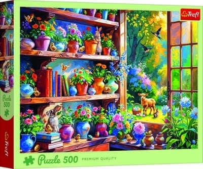 500-brikkers forårsmorgenpuslespil, 48x34 cm