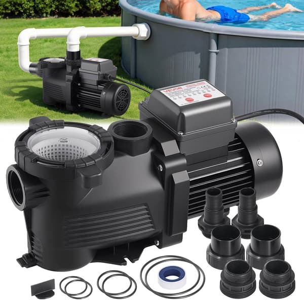 Poolpumpe 550W, 14.000 L/T, 24-timers timer, filterkurv