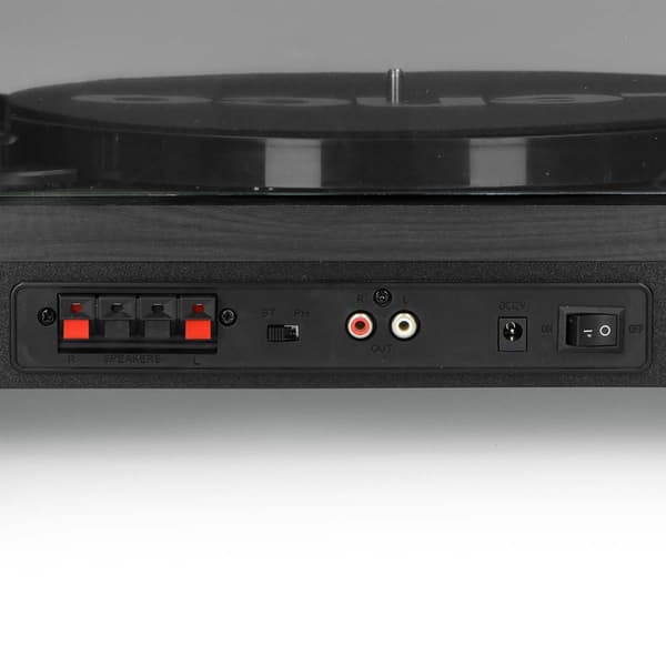 Levysoitin Bluetoothilla® ja kahdella ulkoisella kaiuttimella Musta