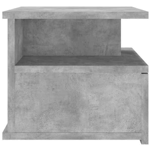 Comodino sospeso 2 pannelli in MDF grigio cemento 40x31x27 cm