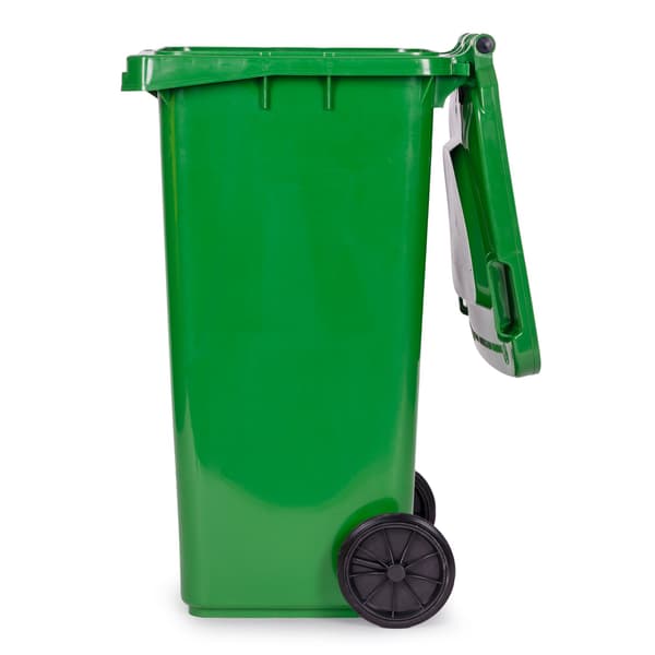 Affaldsbeholdersæt, 3x120L, HDPE, Blå/Grøn/Gul