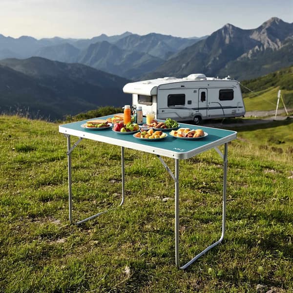 Campingbord, 60x40x50 cm, blått, bärbart
