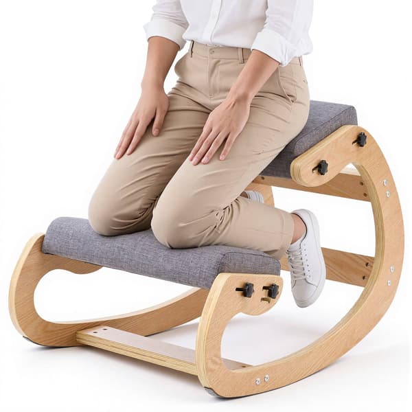 Ergonomisk knäböjstol – justerbar höjd, träram