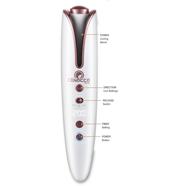 Cenocco Beauty CC-9094: Sladdlös uppladdningsbar automatisk locktång