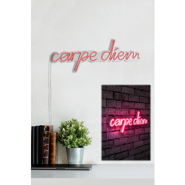 Dekorativ Plast Led Belysning Carpe Diem - Pink