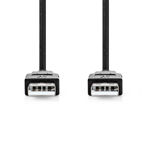 USB kaapeli | USB 2.0 | USB-A Uros | USB-A Uros | 480 Mbps | Niklattu | 5.00 m | Pyöreä | PVC | Musta | Label