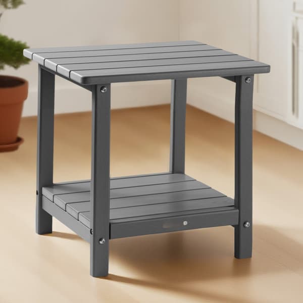 Udendørs sidebord, dobbeltlags HDPE, grå