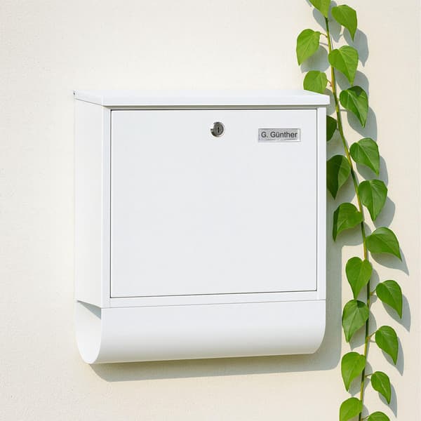 Postkasse med avisholder – Metal, mat finish