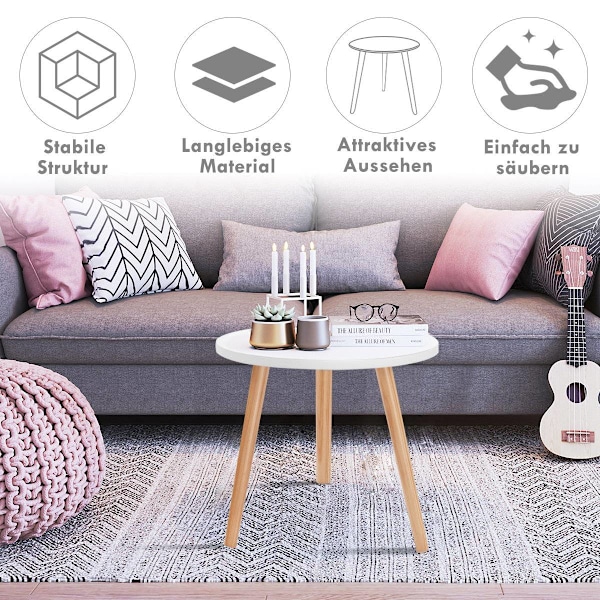 Sofabord, sidebord, spisebord, køkkenbord, natbord, træ, hvid