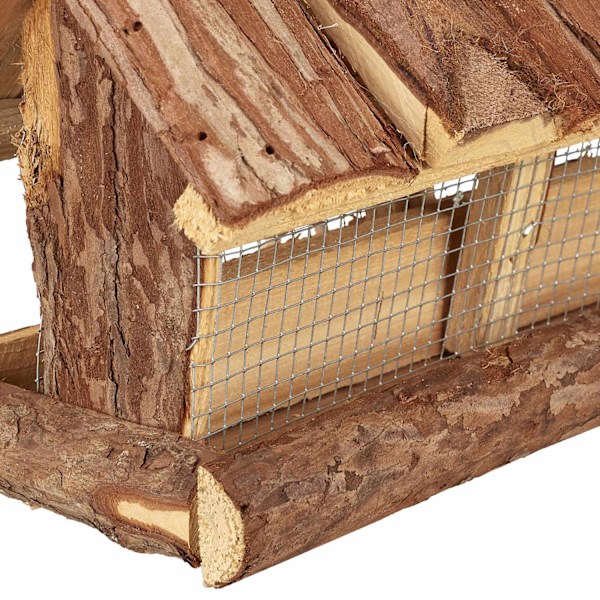 Fuglefoderautomat med bark