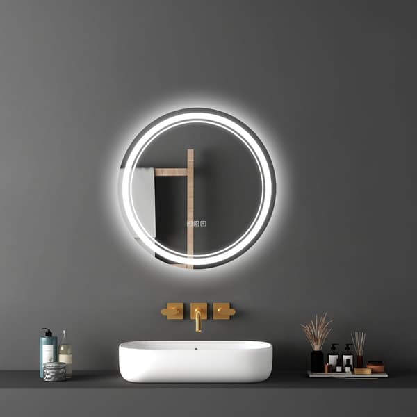 LED-badrumsspegel 60 cm rund, imfri, dimbar