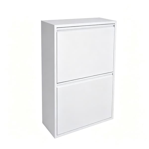 Papperskorg med 4 fack, 4x18L, vit, tippbart system