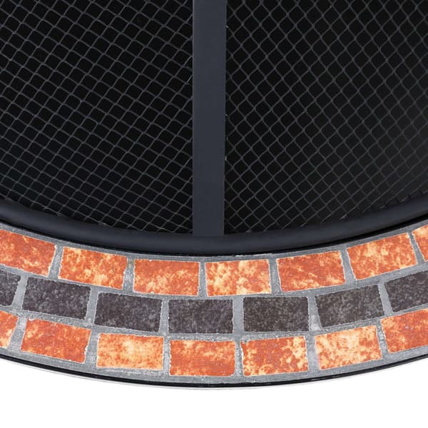 Eldstad – 90 cm mosaiksten, pulverlackerat stål