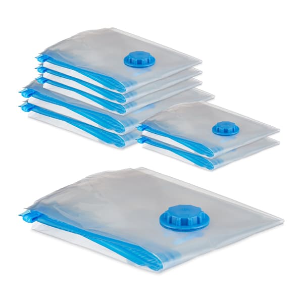 Vakuumförvaringspåsar, 8-pack, 3 storlekar