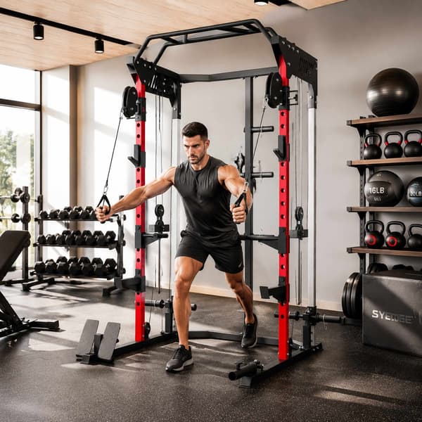 Smith Machine Power Cage med justerbart vajersystem