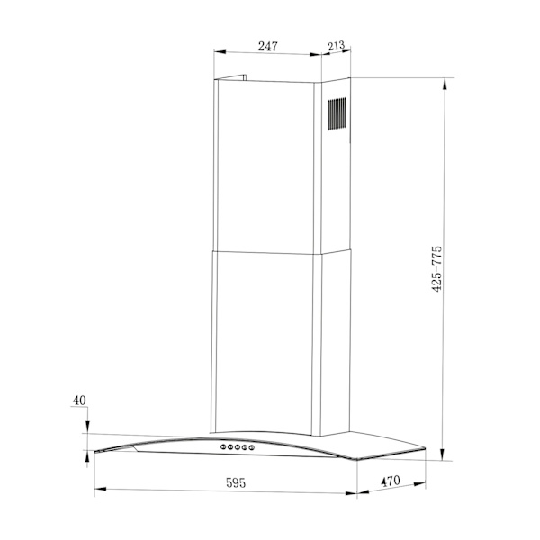Emhætte 60 cm Berdsen BT-202
