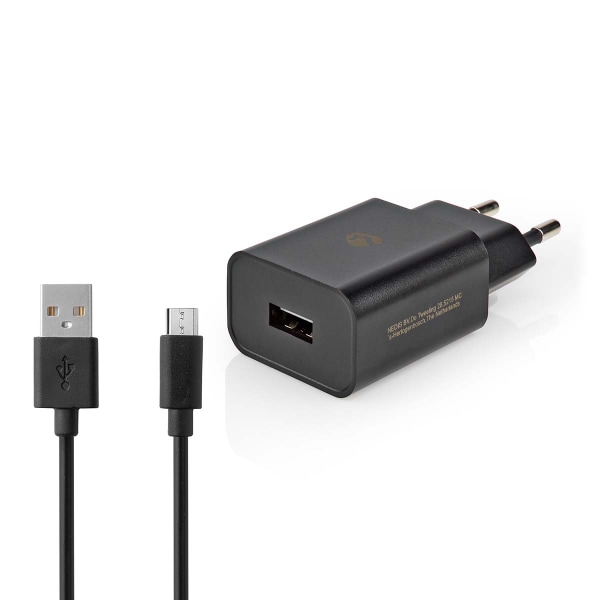 Seinälaturi | 12 W | Pikalataus-toiminto | 1x 2.1 A A | Lähtöliitäntöjen määrä: 1 | USB-A | Micro USB (irrallinen) Kaapeli | 1.00 m | Single Voltage O