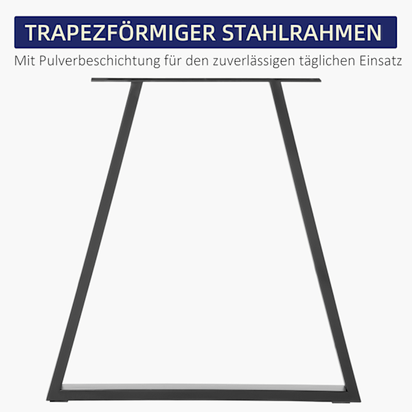Bordsben, set med 2 bordslöpare, trekantiga möbelfötter av stål, 70 x 72 cm bordsram för matbord, stål, svart |