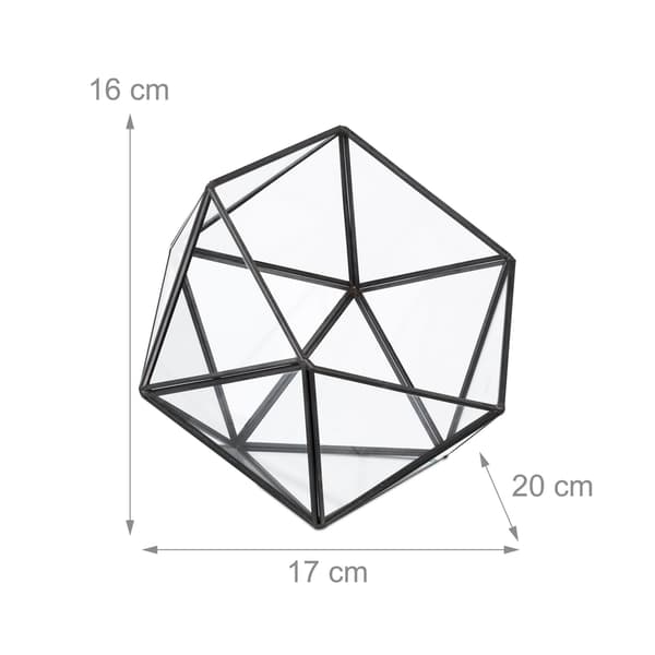 Geometrisk glasterrarium til kaktus og sukkulenter
