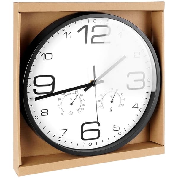 Unikt vægur med termometer og hygrometer - 30 cm