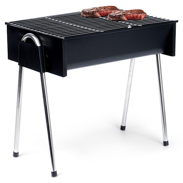 Grillkol med fyra ben, lätt att montera, avtagbart galler