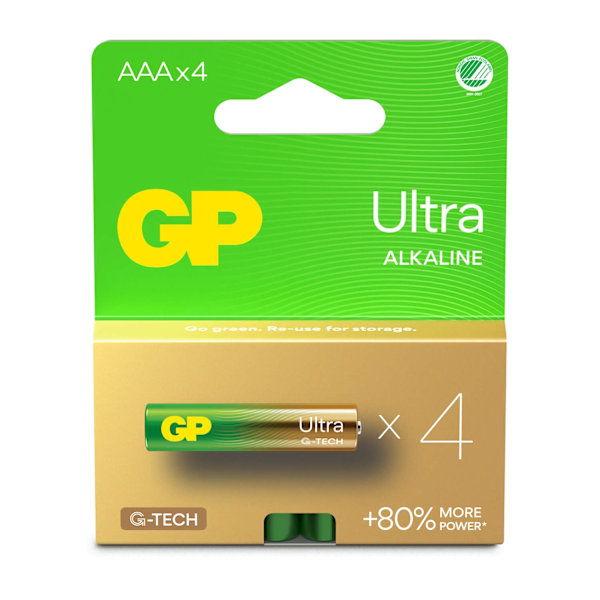 GP Ultra Alkaline Batteri AAA LR03 4-pack