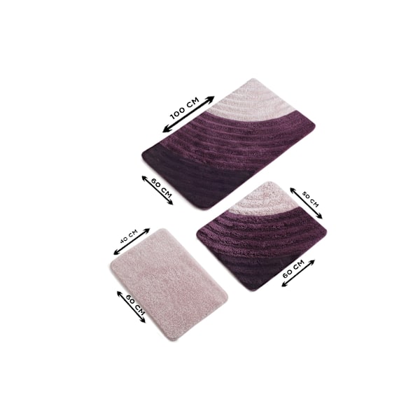 Akryylikylpymattosetti (3 kpl) Well - violetti