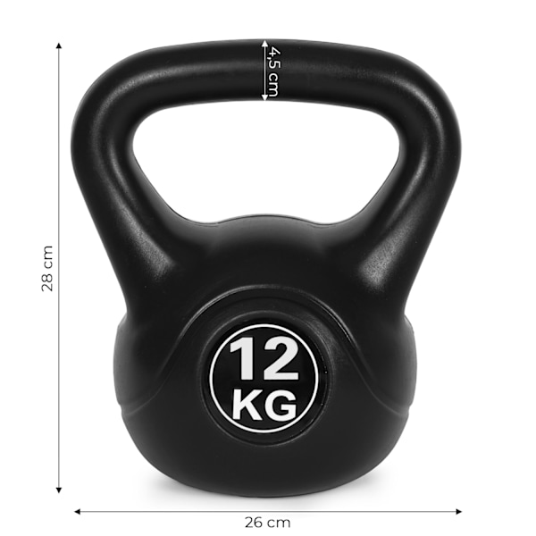 Kettlebell 12 kg för träning, hantel, viktboll, fitnessbelastning, ModernHome