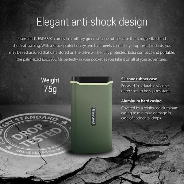 Kannettava SSD ESD380C USB-C 2TB (R/W 2000 Mt/s)