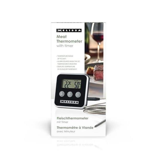 Digitalt kødtermometer med alarmtimer og LCD-display