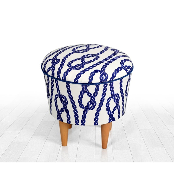 Pouffe Cunda v2 - sininen, valkoinen